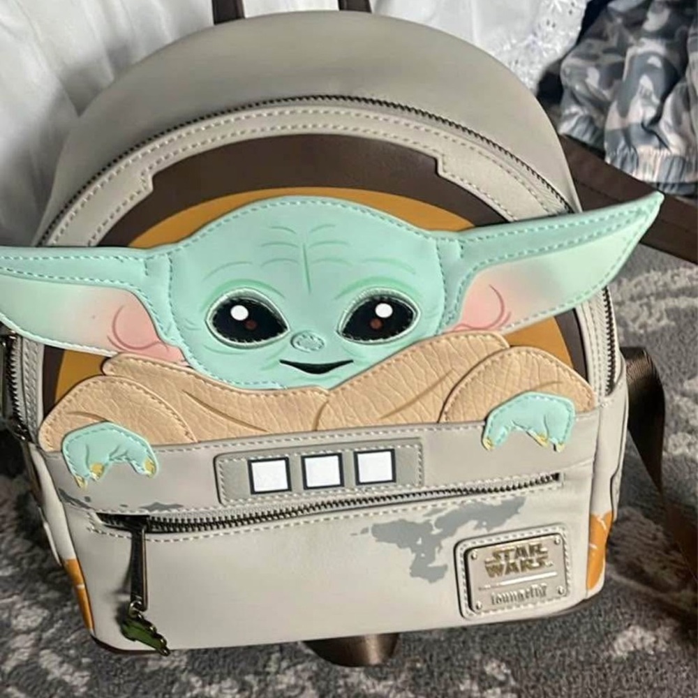 Loungefly Star Wars Baby Yoda Backpack - Green and Brown